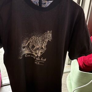Hanes Black Zebra Graphic Tee